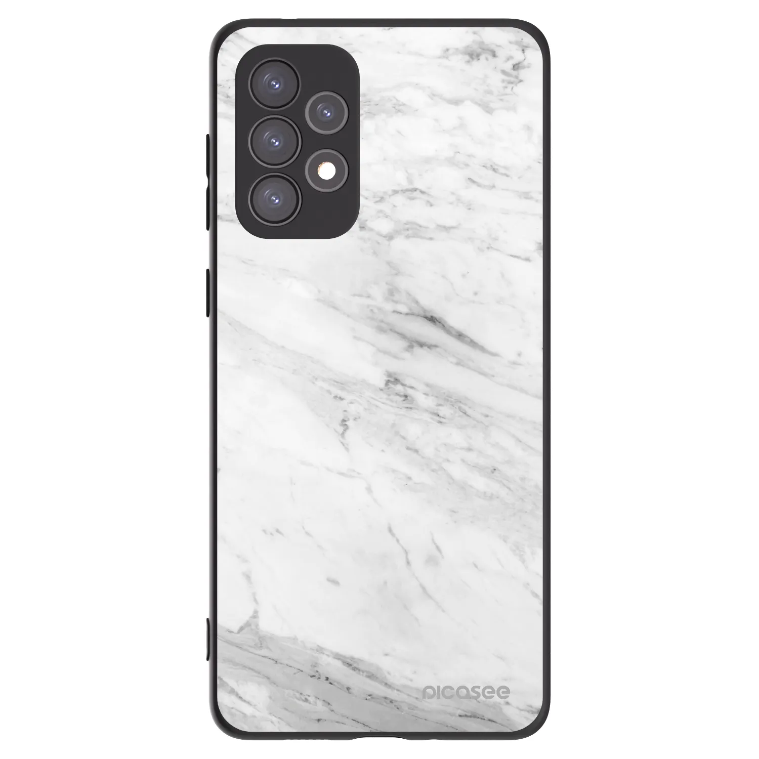 Picasee Μαύρη θήκη σιλικόνης για Samsung Galaxy A73 5G - White marble