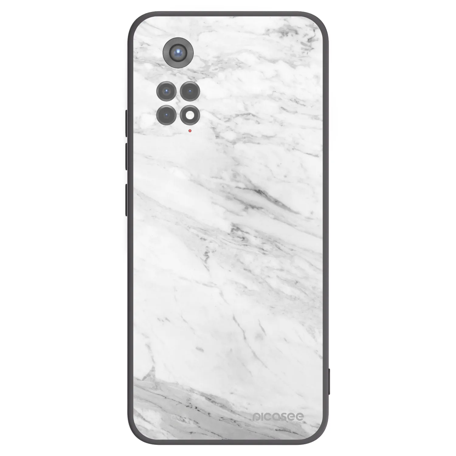 Picasee Μαύρη θήκη σιλικόνης για Xiaomi Redmi Note 11S 5G - White marble
