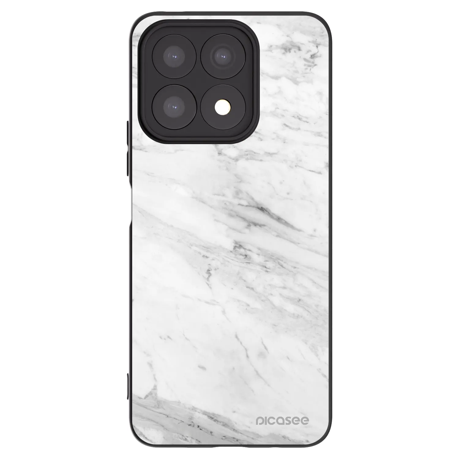 Picasee Μαύρη θήκη σιλικόνης για Honor X8a - White marble