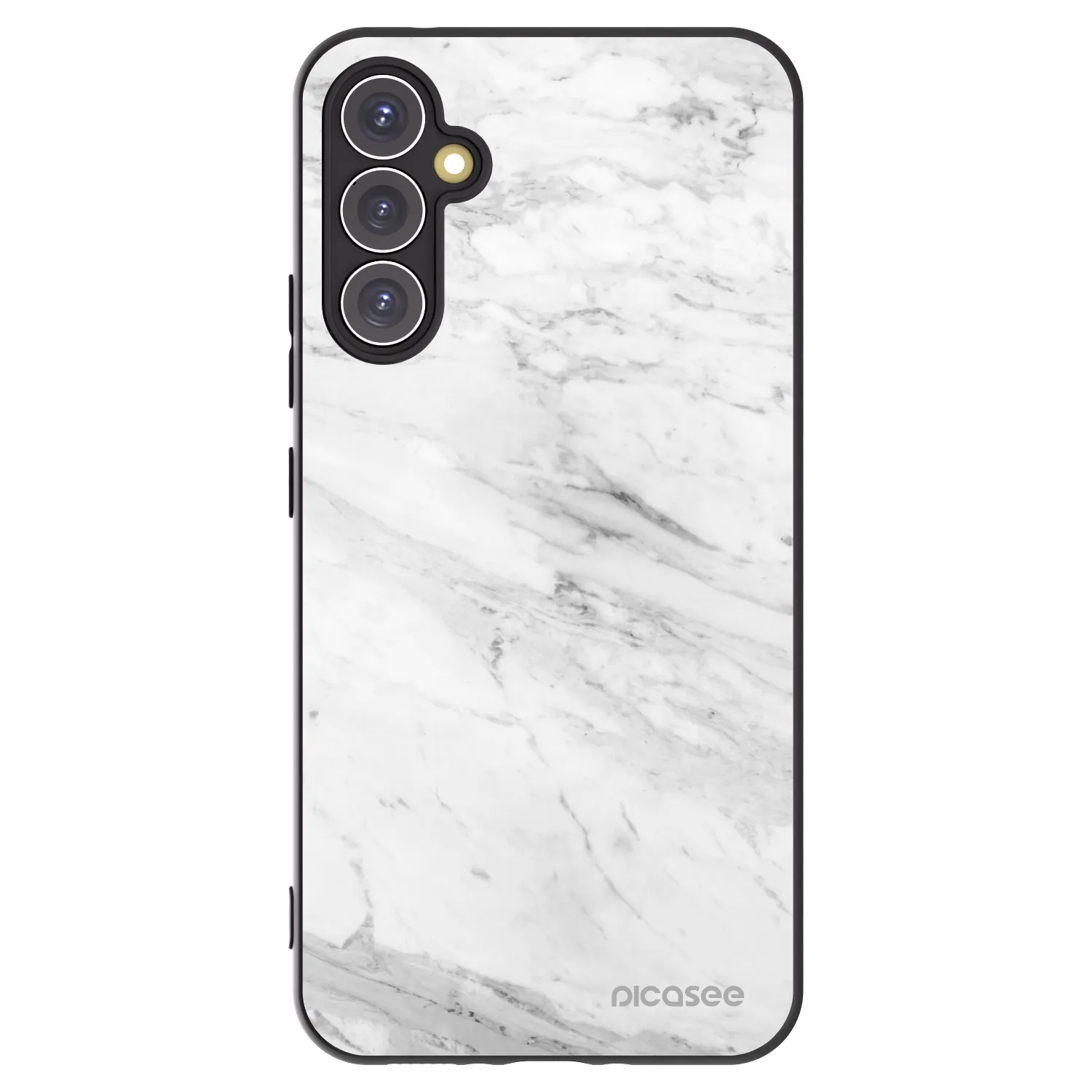 Picasee Μαύρη θήκη σιλικόνης για Samsung Galaxy A34 5G A346B - White marble