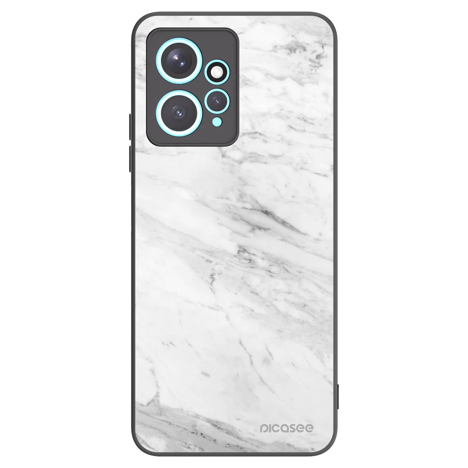 Picasee Μαύρη θήκη σιλικόνης για Xiaomi Redmi Note 12 4G - White marble
