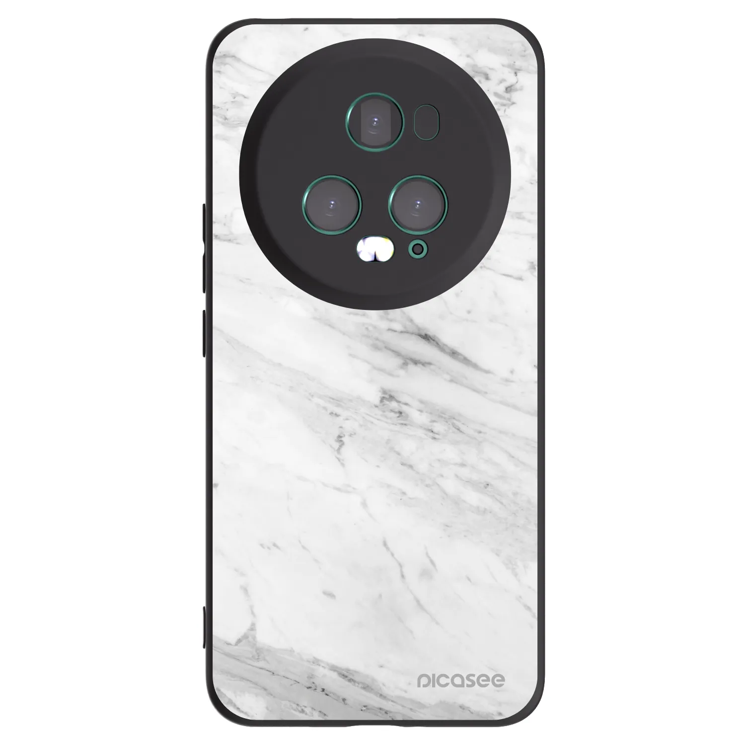 Picasee Μαύρη θήκη σιλικόνης για Honor Magic5 Pro - White marble