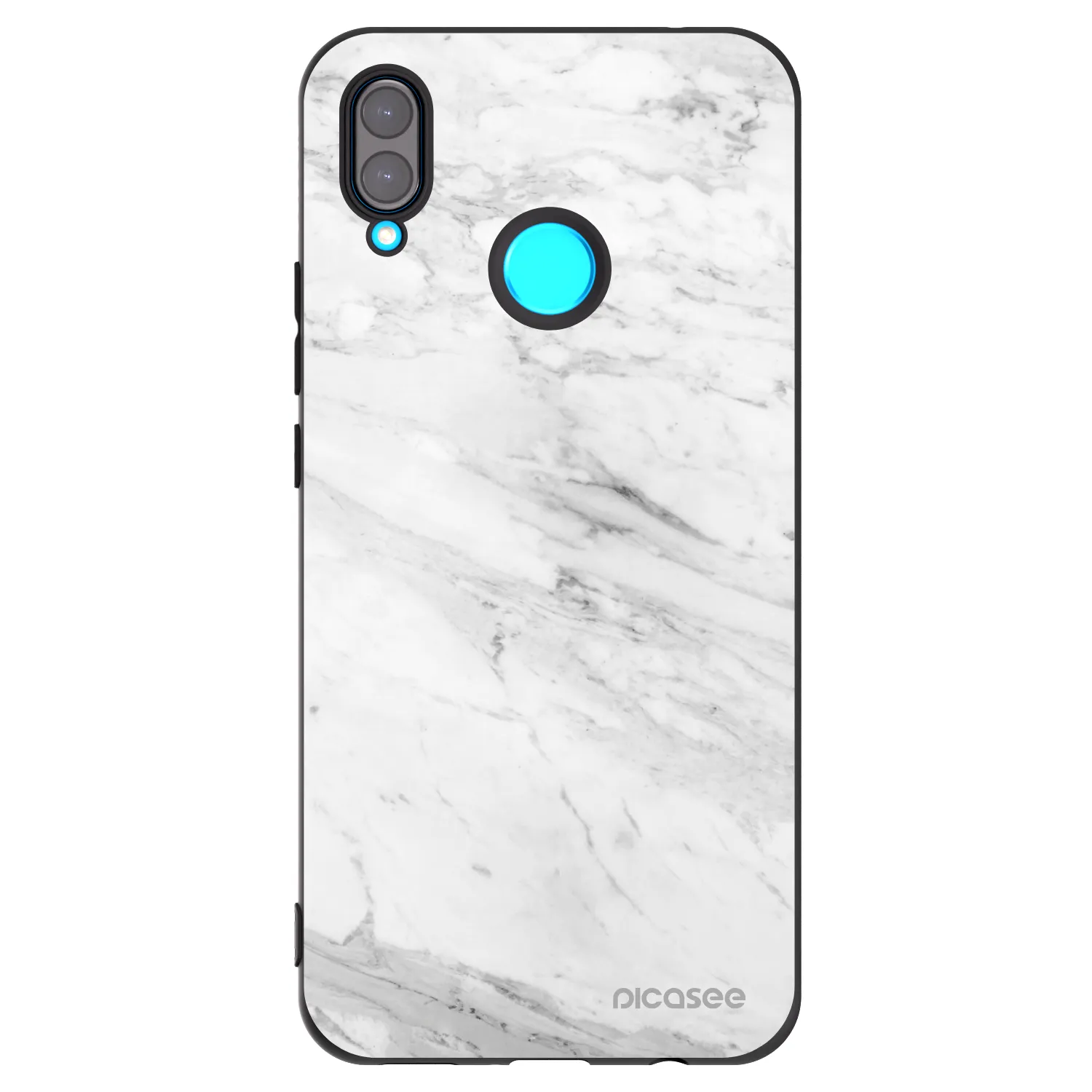 Picasee Μαύρη θήκη σιλικόνης για Huawei Nova 3i - White marble