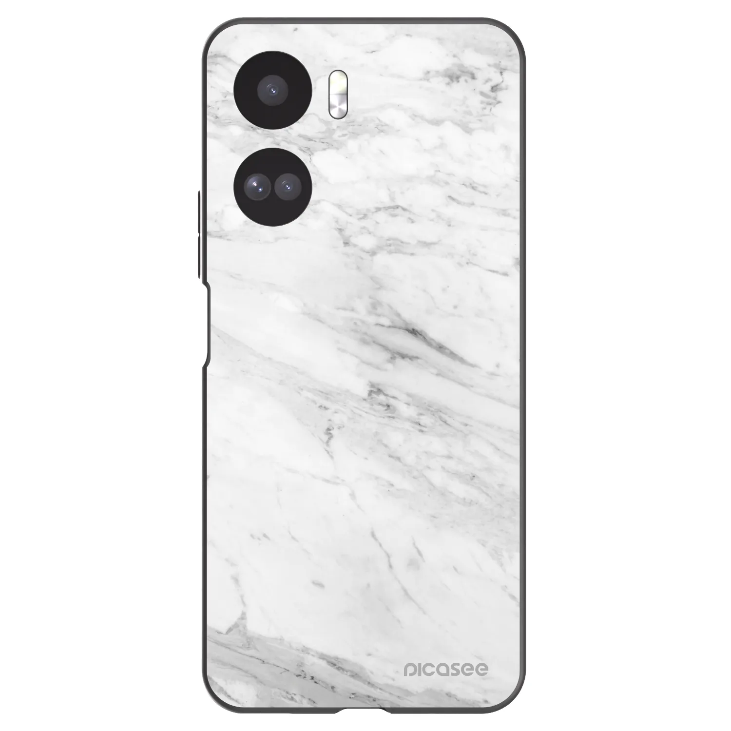 Picasee Μαύρη θήκη σιλικόνης για Honor 90 Lite 5G - White marble