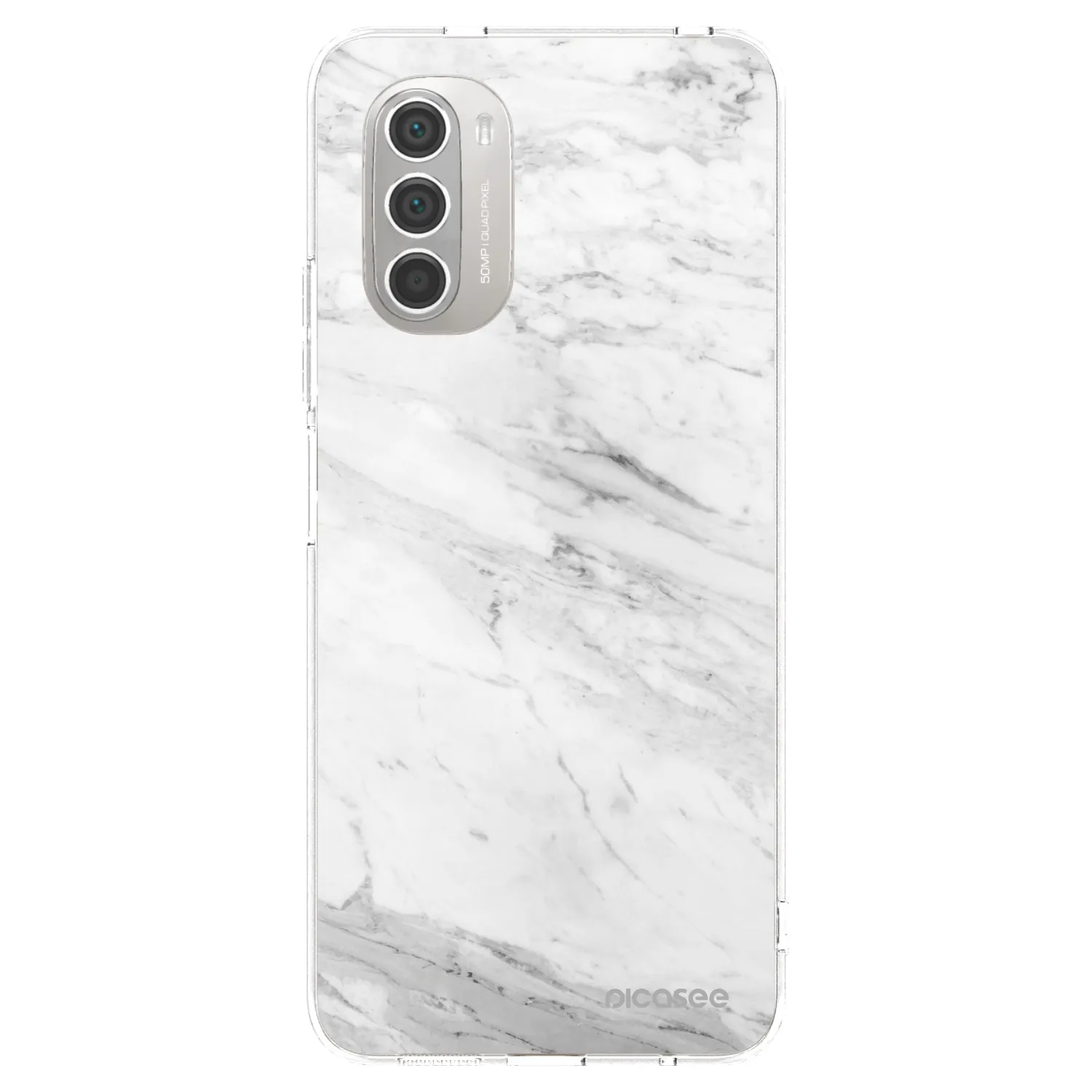 Picasee διαφανής θήκη σιλικόνης Motorola Moto G51 - White marble
