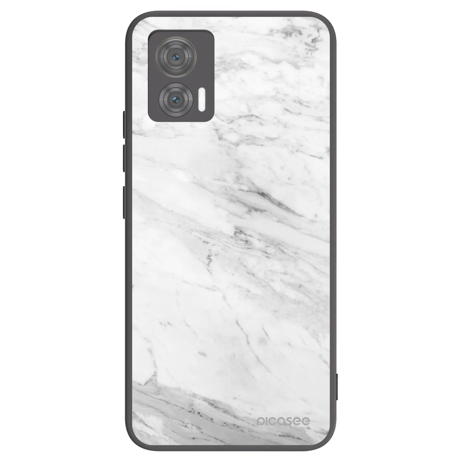 Picasee Μαύρη θήκη σιλικόνης για Motorola Edge 30 Neo - White marble