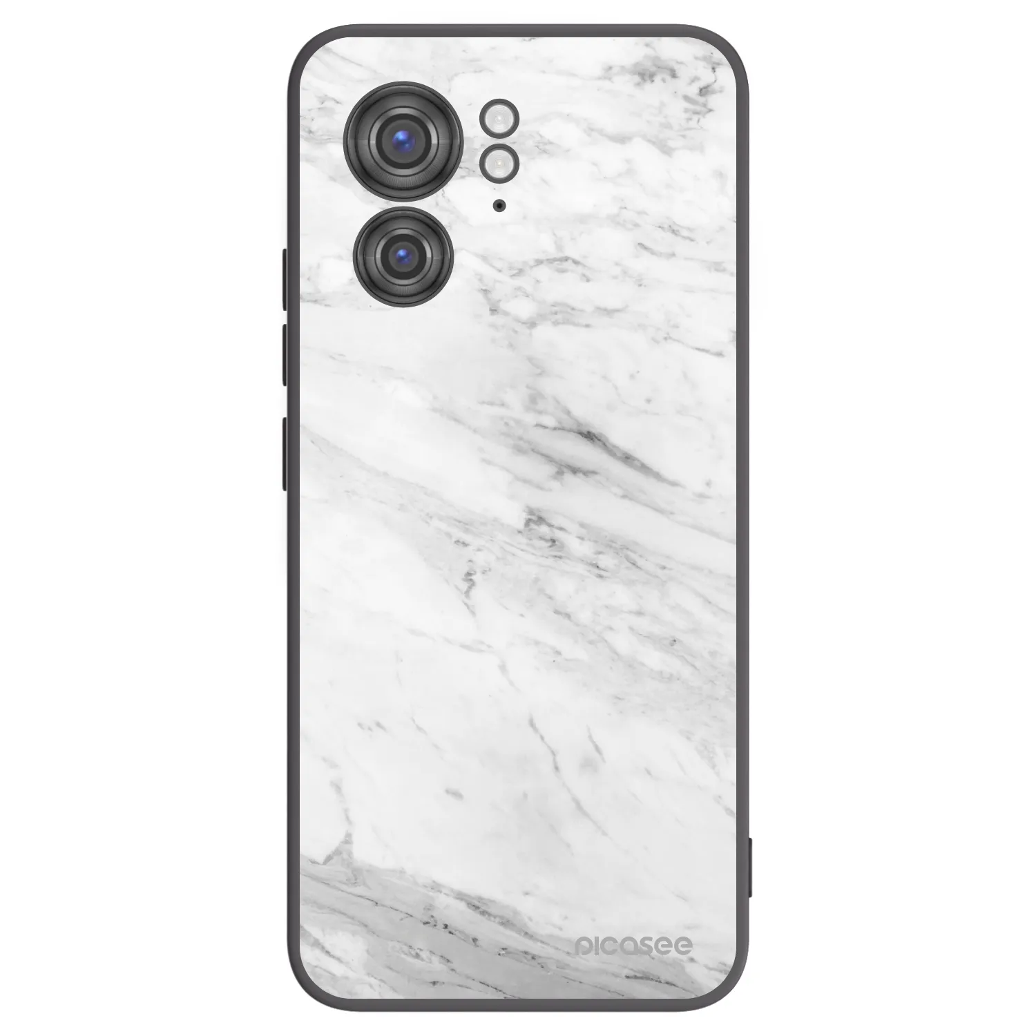 Picasee Μαύρη θήκη σιλικόνης για Motorola Edge 40 - White marble