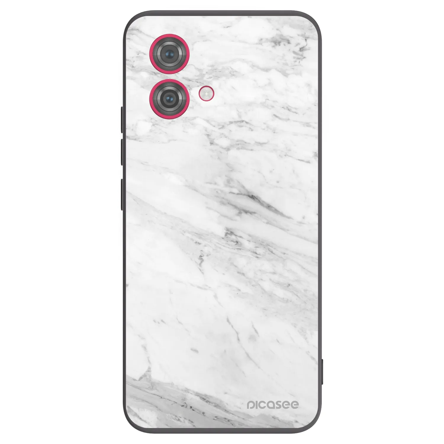 Picasee Μαύρη θήκη σιλικόνης για Motorola Moto G84 5G - White marble