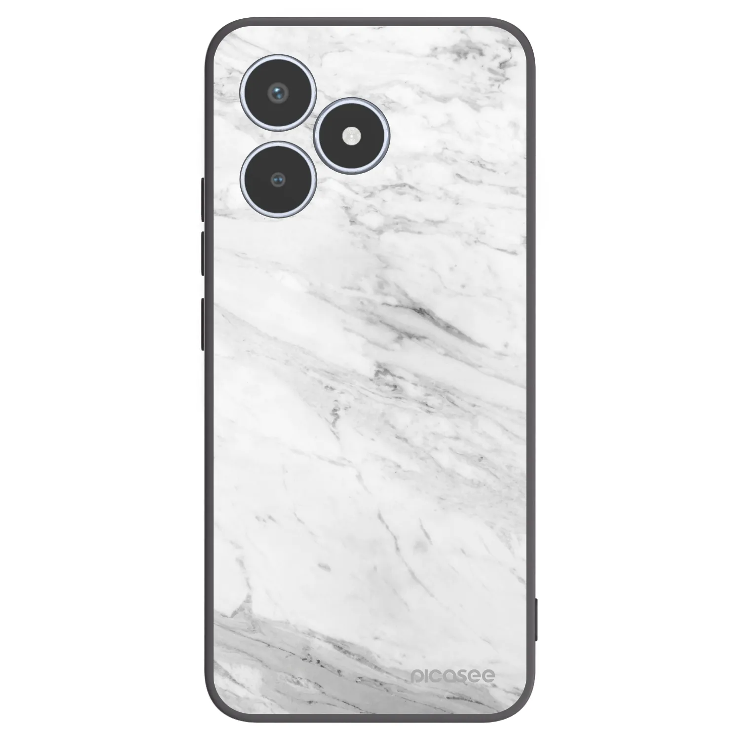 Picasee Μαύρη θήκη σιλικόνης για Realme C53 - White marble
