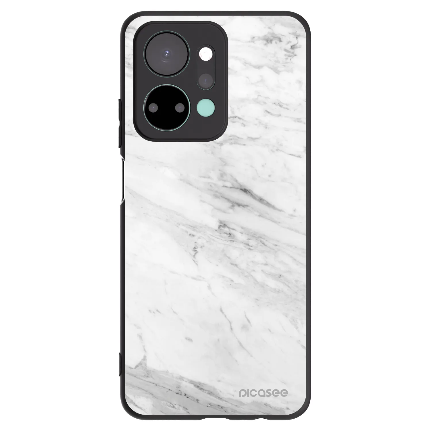 Picasee Μαύρη θήκη σιλικόνης για Honor X7a - White marble
