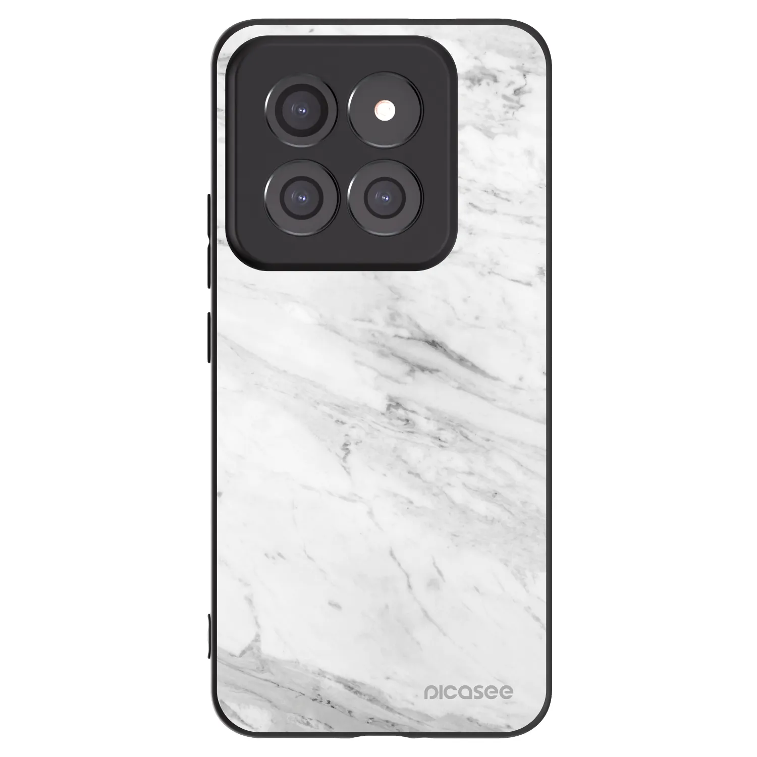 Picasee Μαύρη θήκη σιλικόνης για Xiaomi 14 Pro - White marble