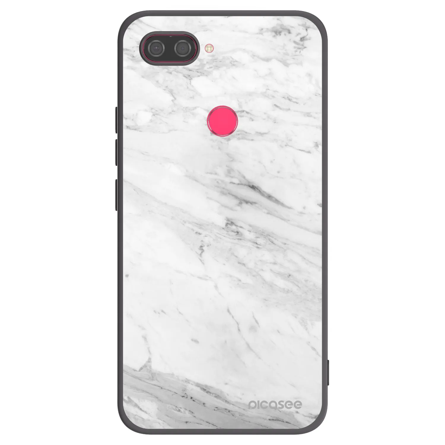 Picasee Μαύρη θήκη σιλικόνης για Xiaomi Mi 8 Lite - White marble
