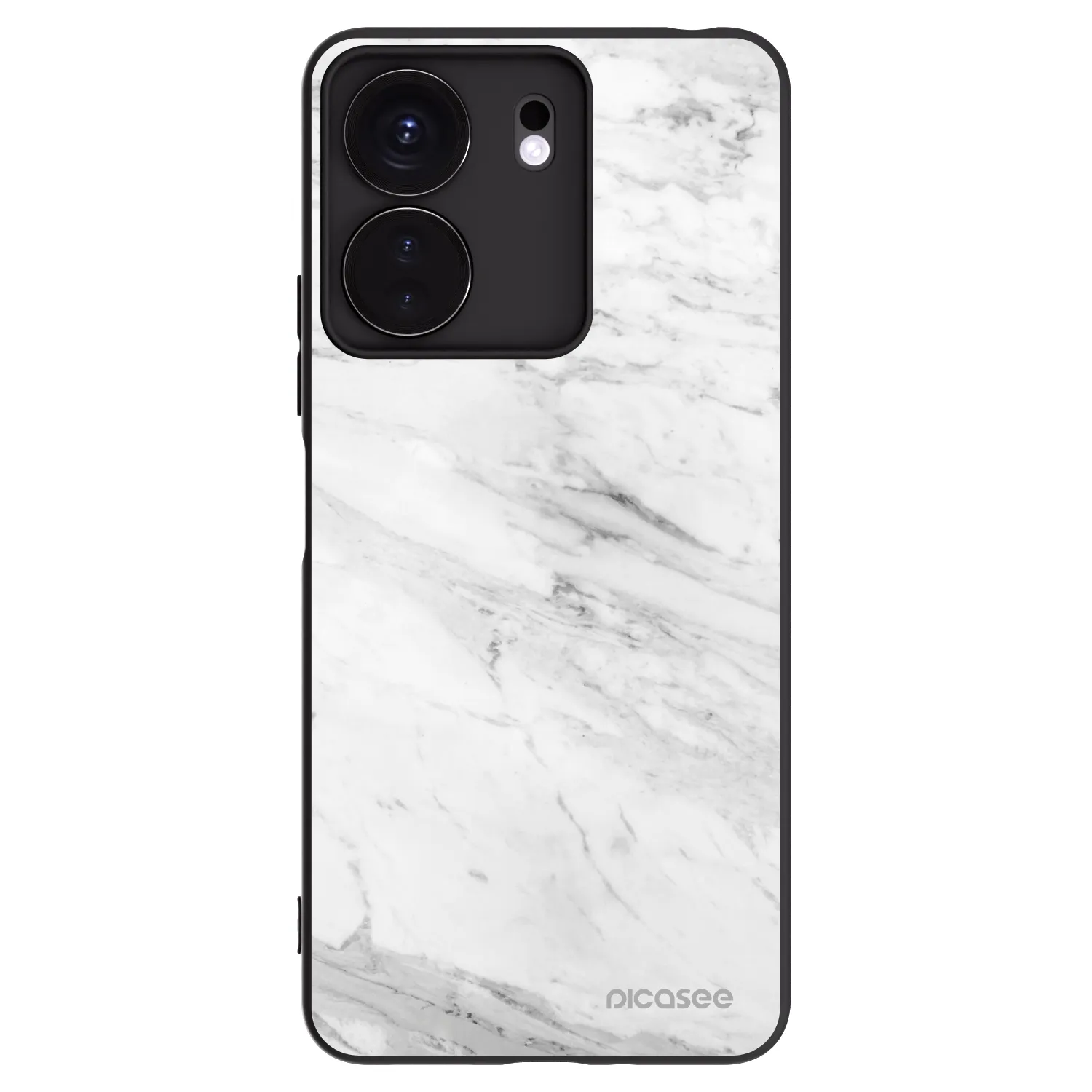 Picasee Μαύρη θήκη σιλικόνης για Xiaomi Redmi 13C 4G - White marble