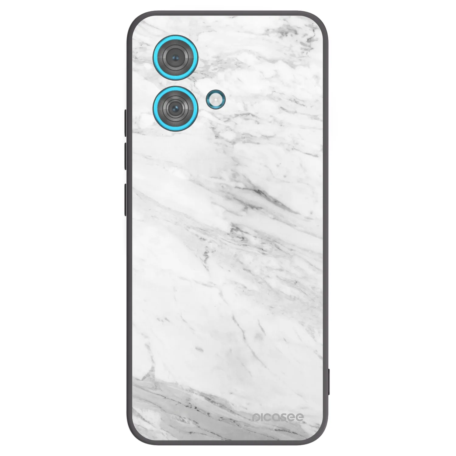 Picasee Μαύρη θήκη σιλικόνης για Motorola Edge 40 Neo - White marble