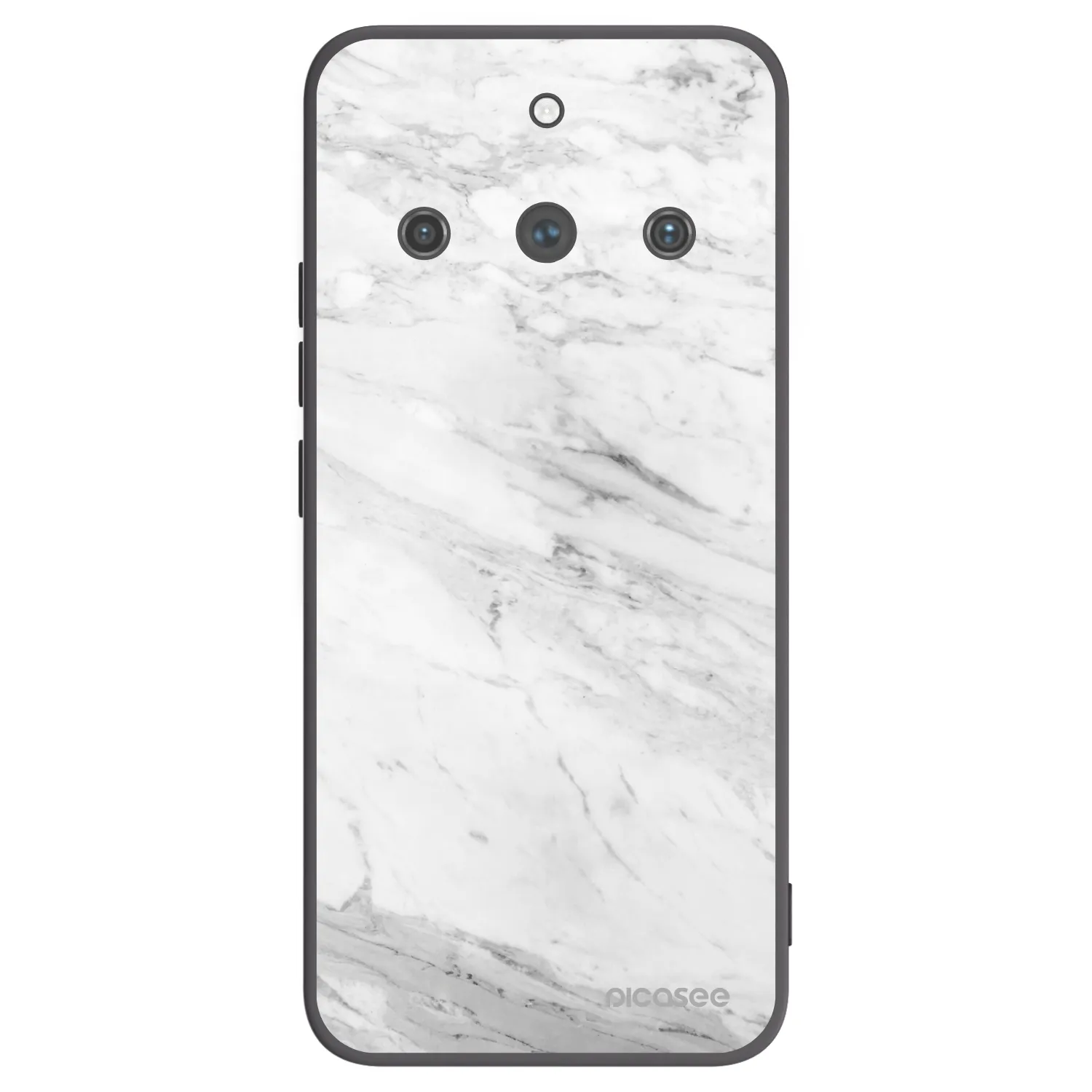 Picasee Μαύρη θήκη σιλικόνης για Realme 11 Pro+ - White marble
