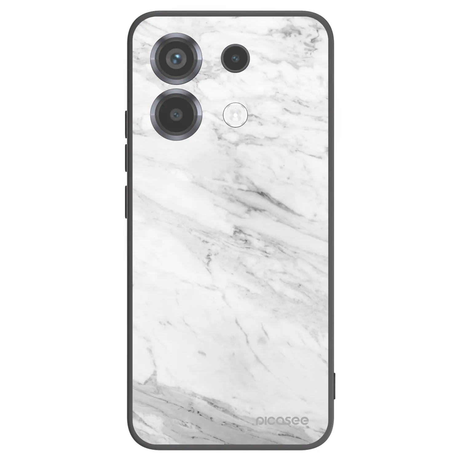 Picasee Μαύρη θήκη σιλικόνης για Xiaomi Poco X6 - White marble