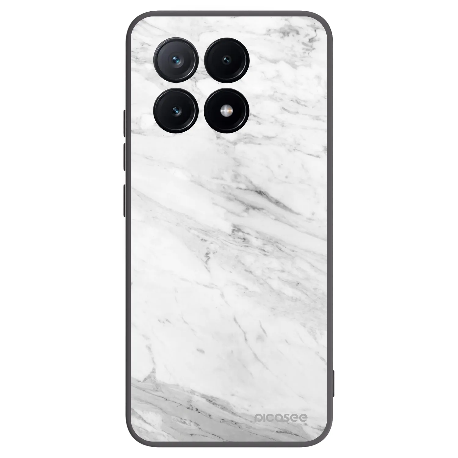 Picasee Μαύρη θήκη σιλικόνης για Xiaomi Poco X6 Pro - White marble