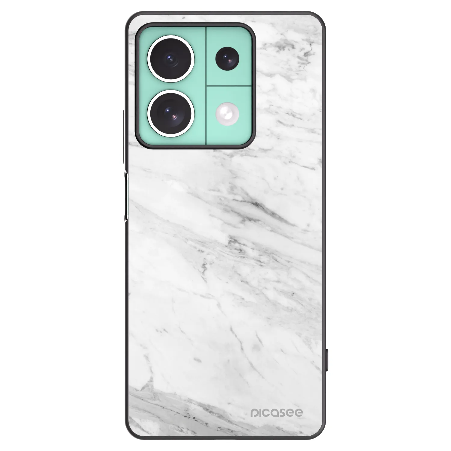 Picasee Μαύρη θήκη σιλικόνης για Xiaomi Redmi Note 13 5G - White marble