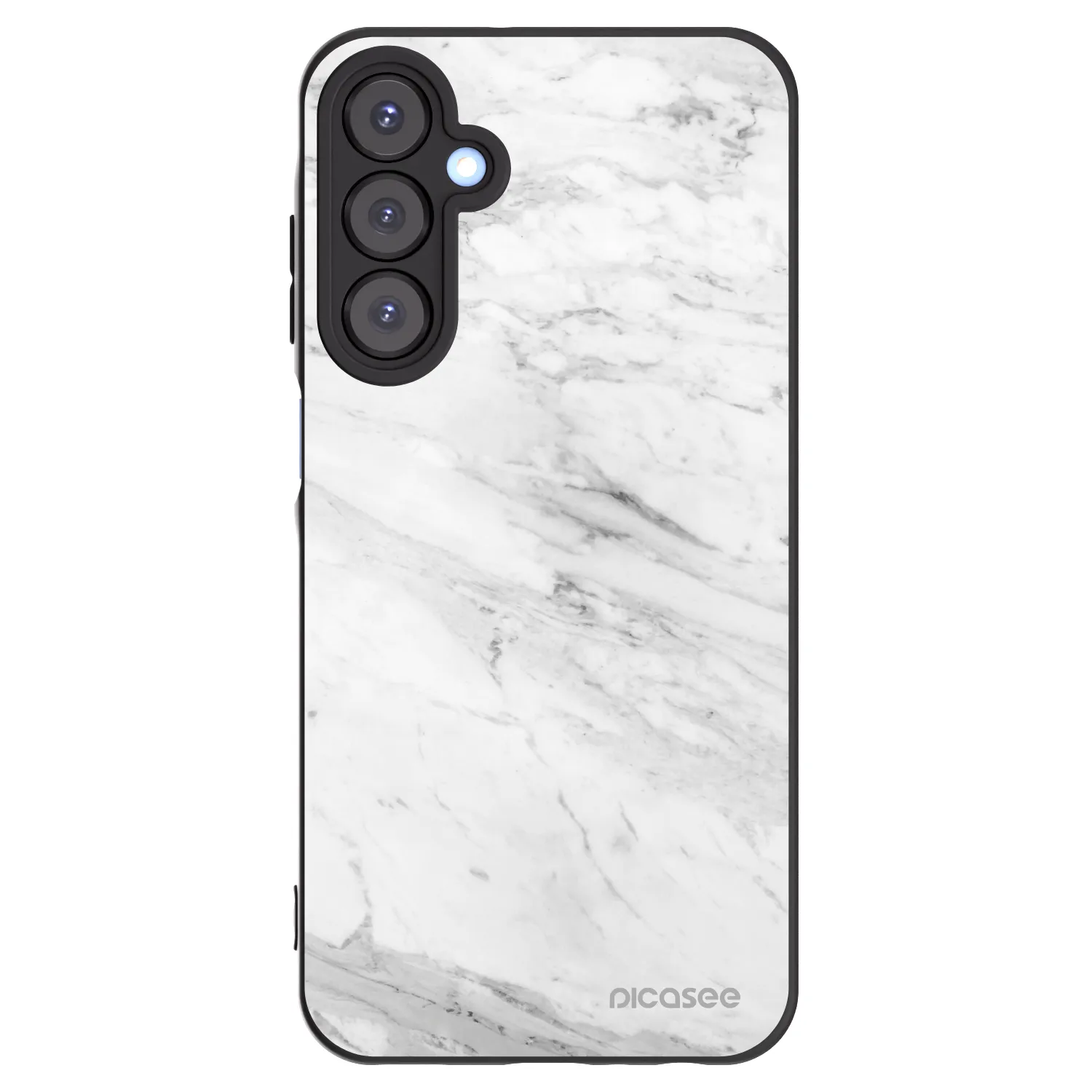 Picasee Μαύρη θήκη σιλικόνης για Samsung Galaxy A25 A256B 5G - White marble