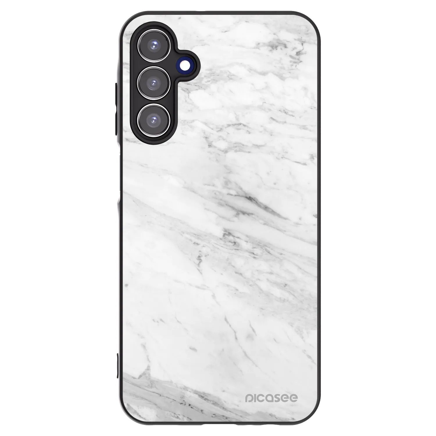 Picasee Μαύρη θήκη σιλικόνης για Samsung Galaxy A15 A155F 4G - White marble