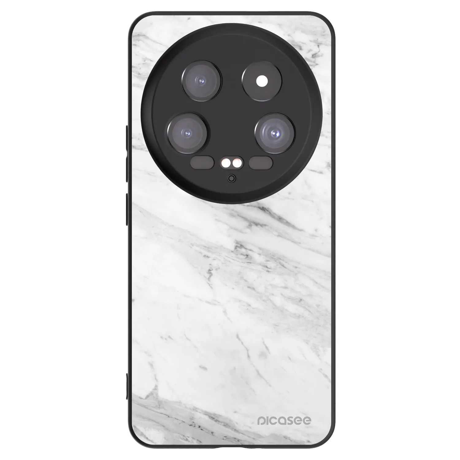 Picasee Μαύρη θήκη σιλικόνης για Xiaomi 14 Ultra - White marble