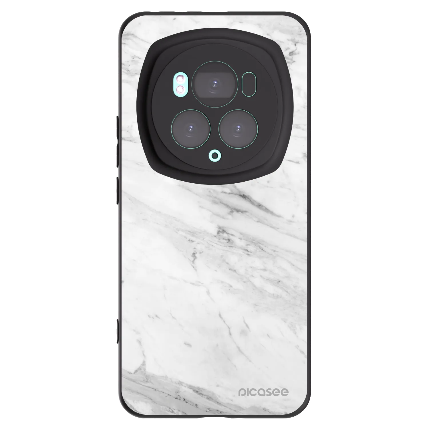 Picasee Μαύρη θήκη σιλικόνης για Honor Magic6 Pro - White marble