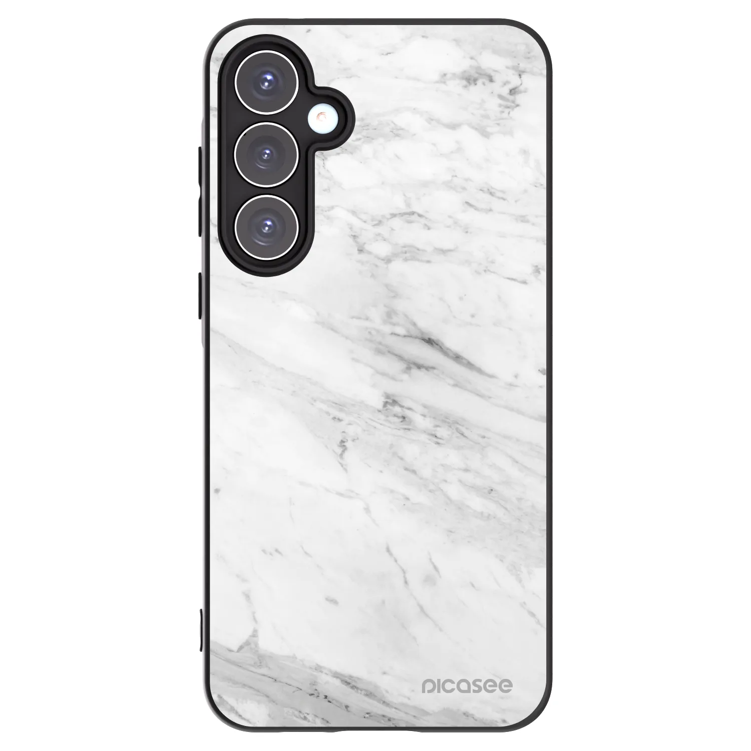 Picasee Μαύρη θήκη σιλικόνης για Samsung Galaxy A55 5G A556B - White marble