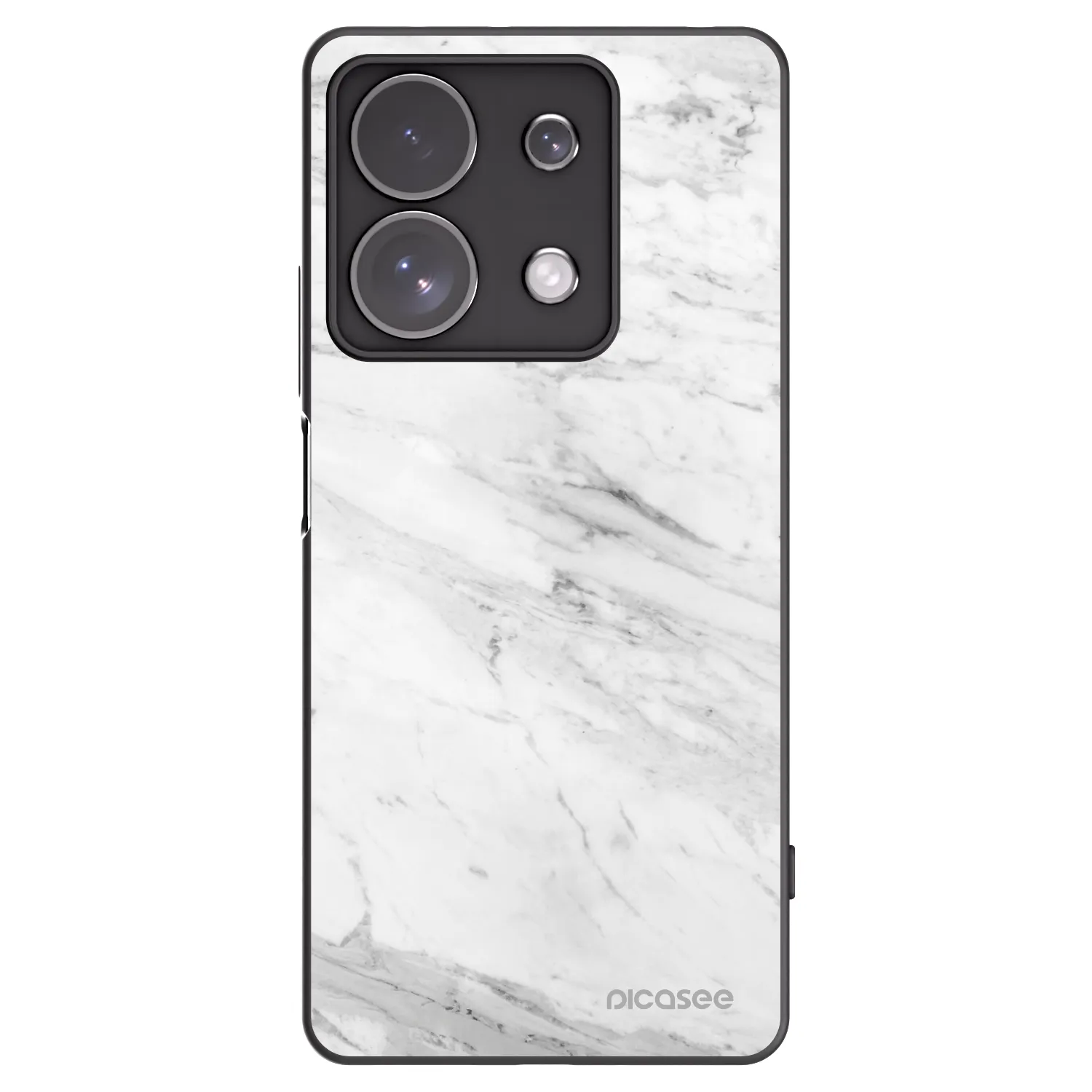 Picasee Μαύρη θήκη σιλικόνης για Xiaomi Redmi Note 13 Pro 4G - White marble