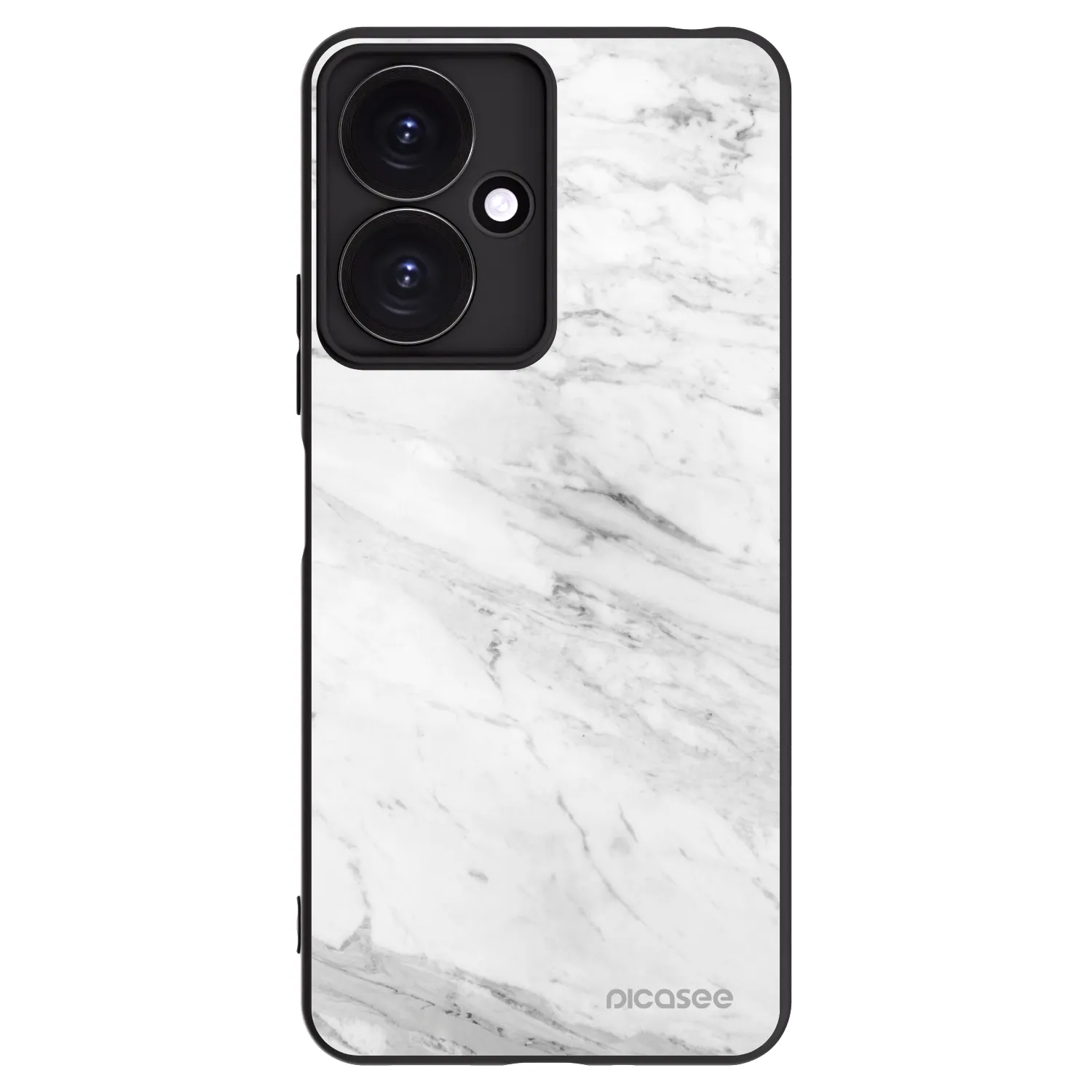 Picasee Μαύρη θήκη σιλικόνης για Xiaomi Redmi 13C 5G - White marble