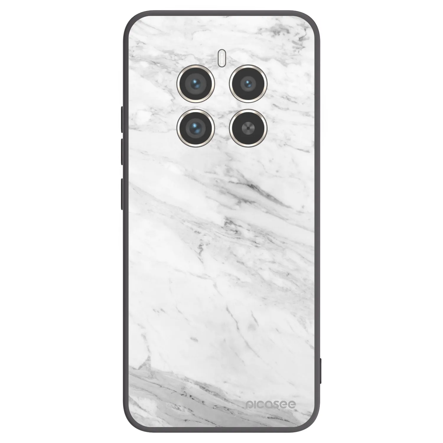 Picasee Μαύρη θήκη σιλικόνης για Realme 12 Pro 5G - White marble