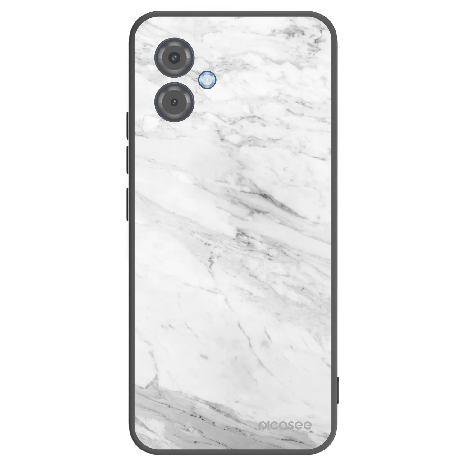 Picasee Μαύρη θήκη σιλικόνης για Motorola Moto G14 - White marble