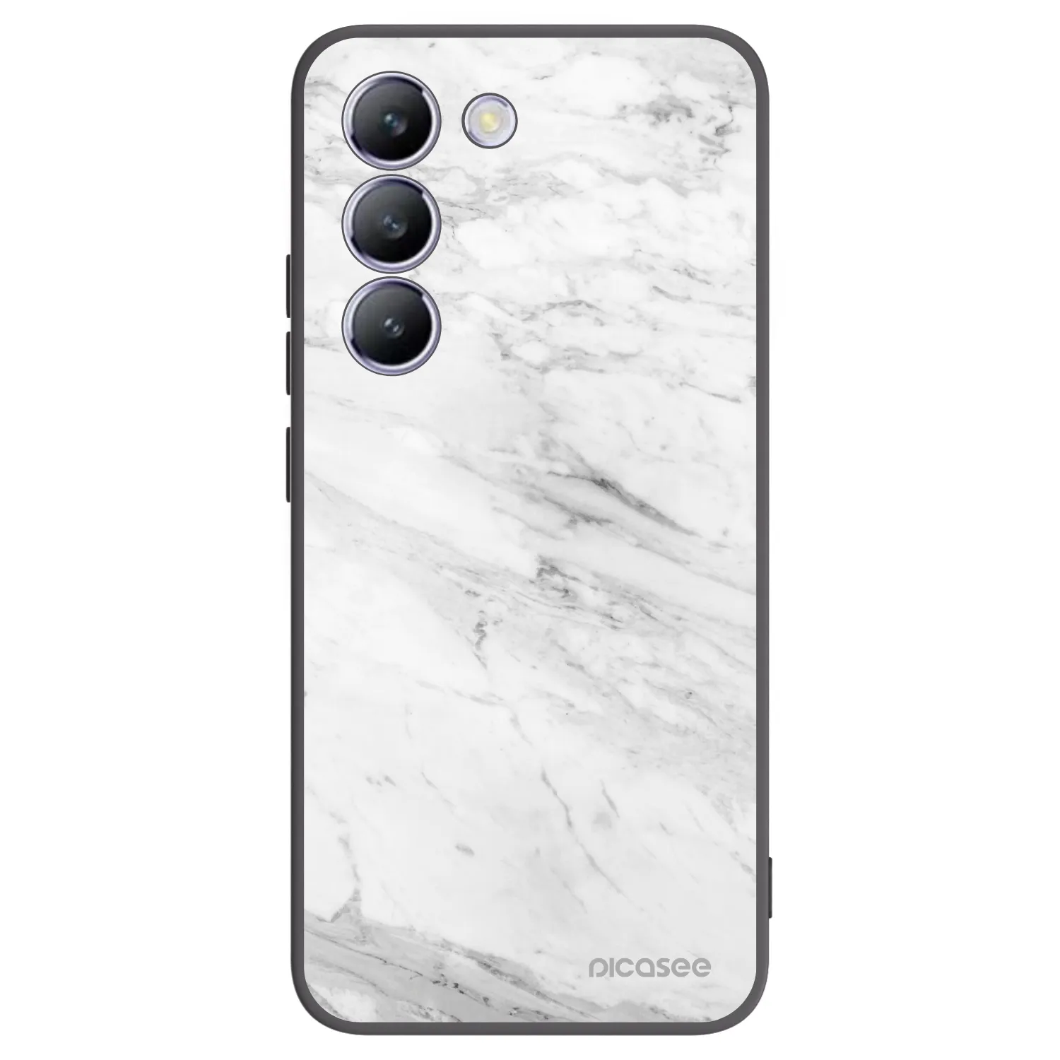 Picasee Μαύρη θήκη σιλικόνης για Vivo V40 SE 5G - White marble