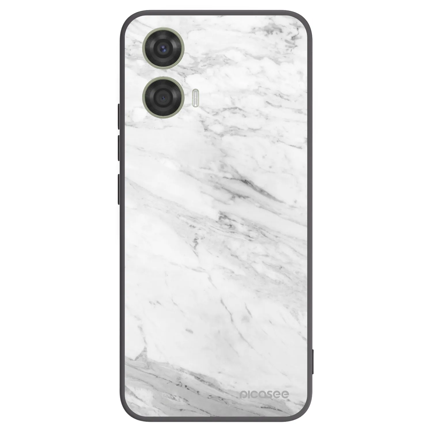 Picasee Μαύρη θήκη σιλικόνης για Motorola Moto G24 - White marble