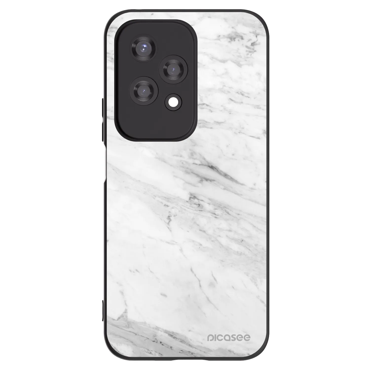 Picasee Μαύρη θήκη σιλικόνης για Honor 200 Lite - White marble