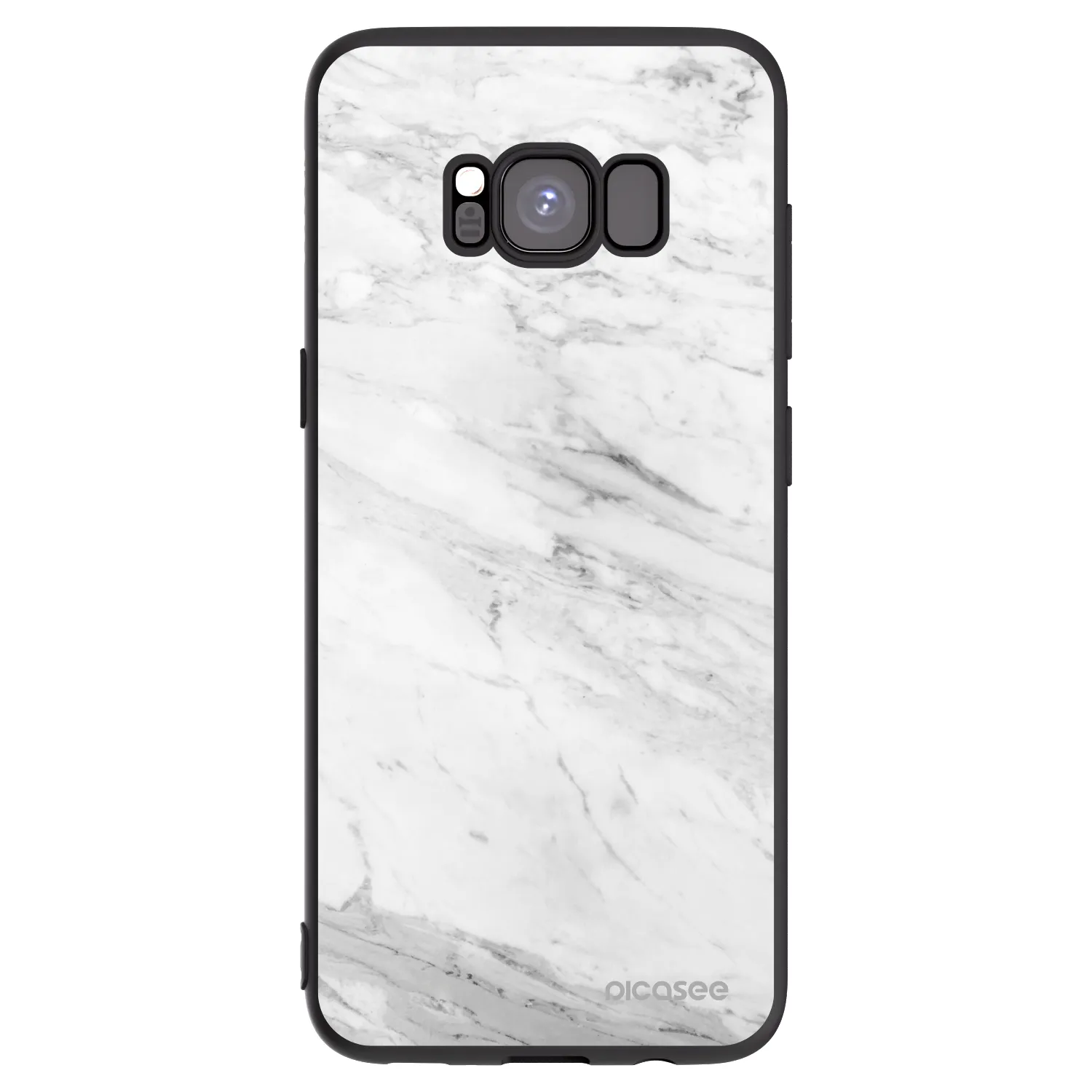 Picasee Μαύρη θήκη σιλικόνης για Samsung Galaxy S8 G950F - White marble