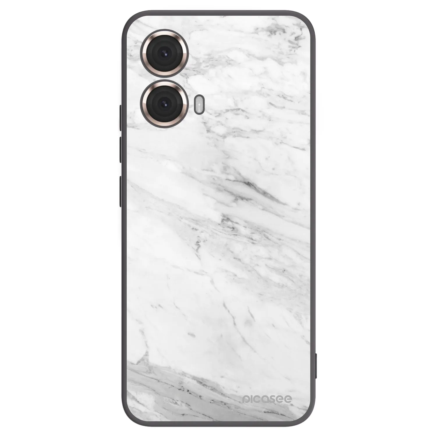 Picasee Μαύρη θήκη σιλικόνης για Motorola Moto G85 - White marble