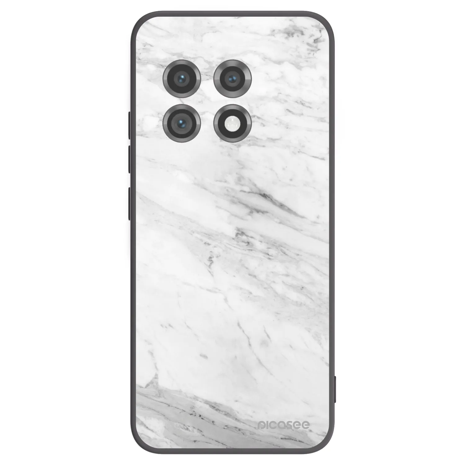 Picasee Μαύρη θήκη σιλικόνης για OnePlus 11 5G - White marble
