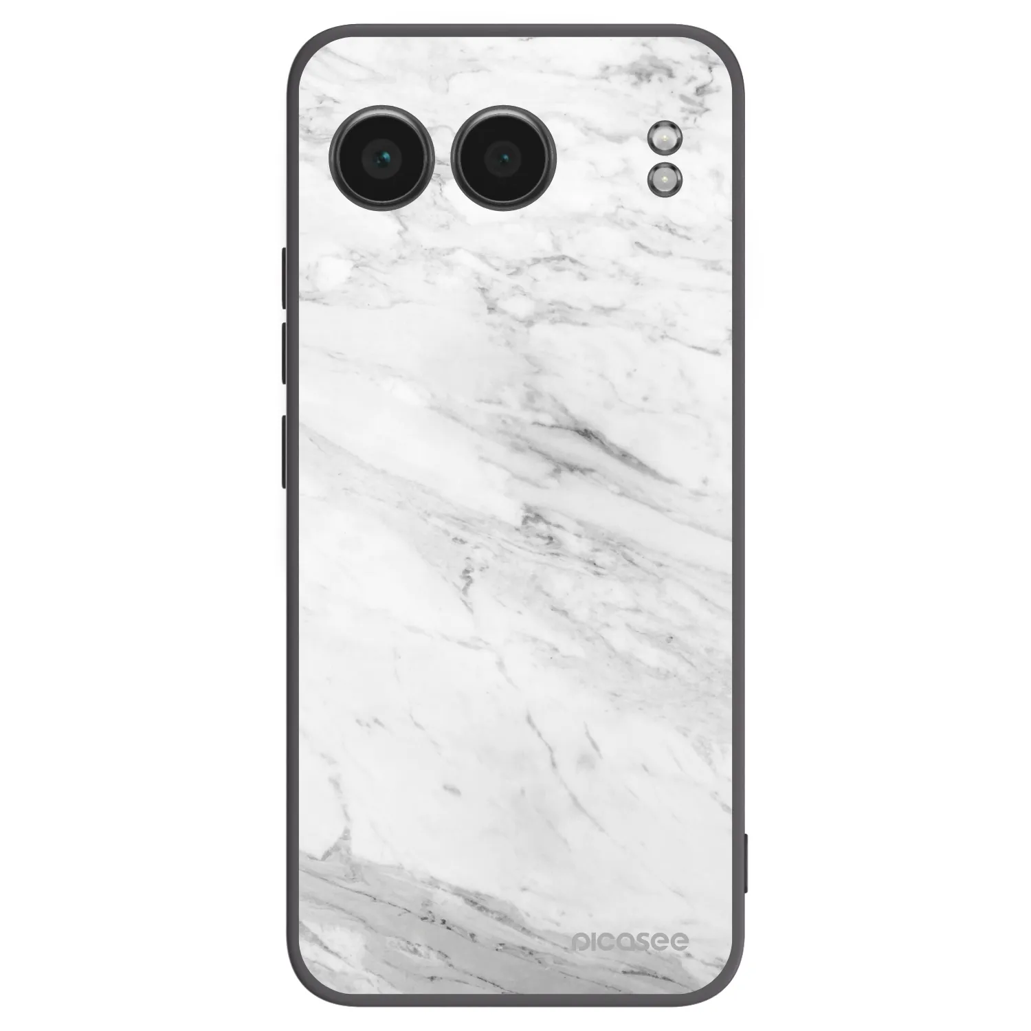Picasee Μαύρη θήκη σιλικόνης για OnePlus Nord 4 - White marble
