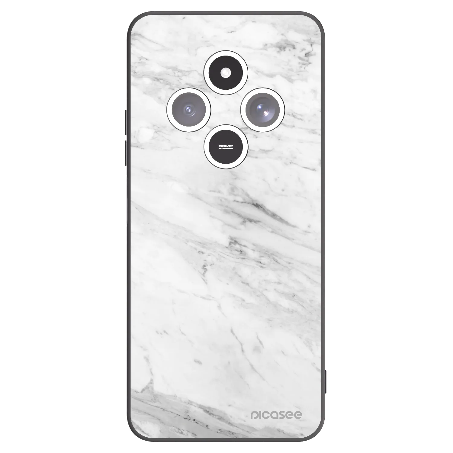 Picasee Μαύρη θήκη σιλικόνης για Xiaomi Redmi 14C - White marble