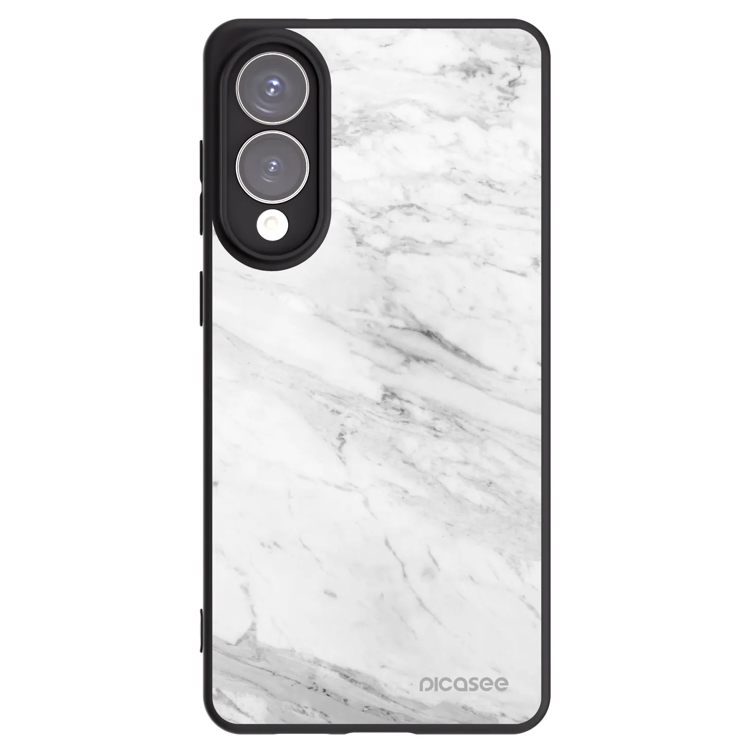 Picasee Μαύρη θήκη σιλικόνης για Samsung Galaxy S25 Edge 5G - White marble