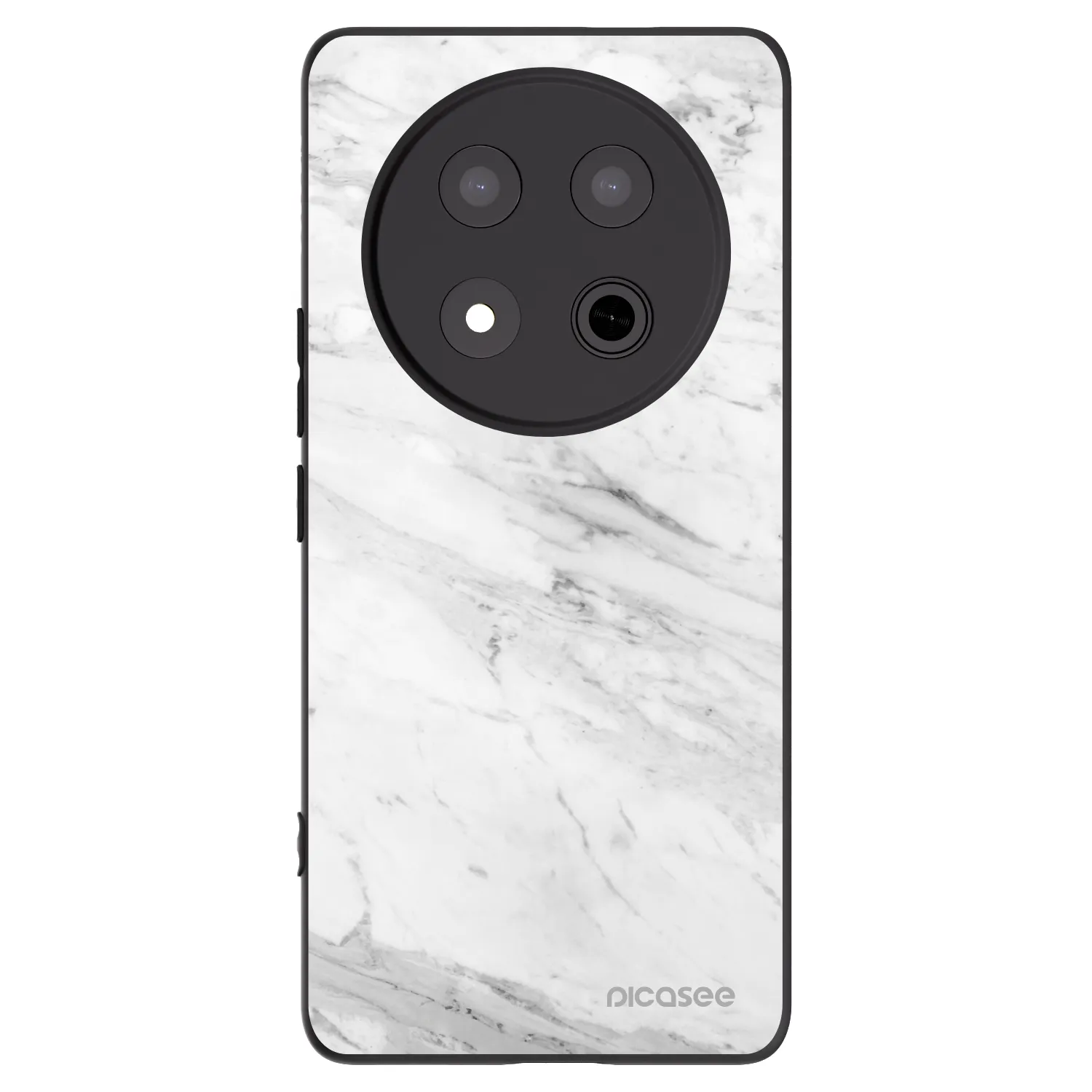 Picasee Μαύρη θήκη σιλικόνης για Honor Magic7 Lite 5G - White marble