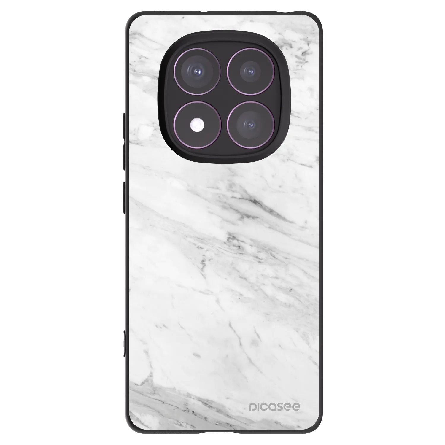 Picasee Μαύρη θήκη σιλικόνης για Xiaomi Redmi Note 14 Pro 4G - White marble