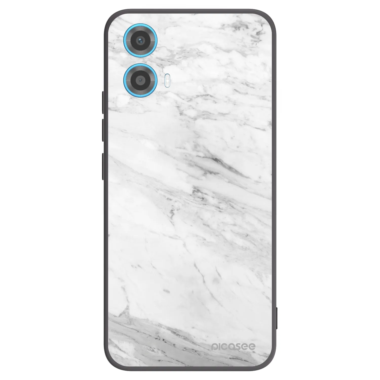 Picasee Μαύρη θήκη σιλικόνης για Motorola Moto G34 5G - White marble