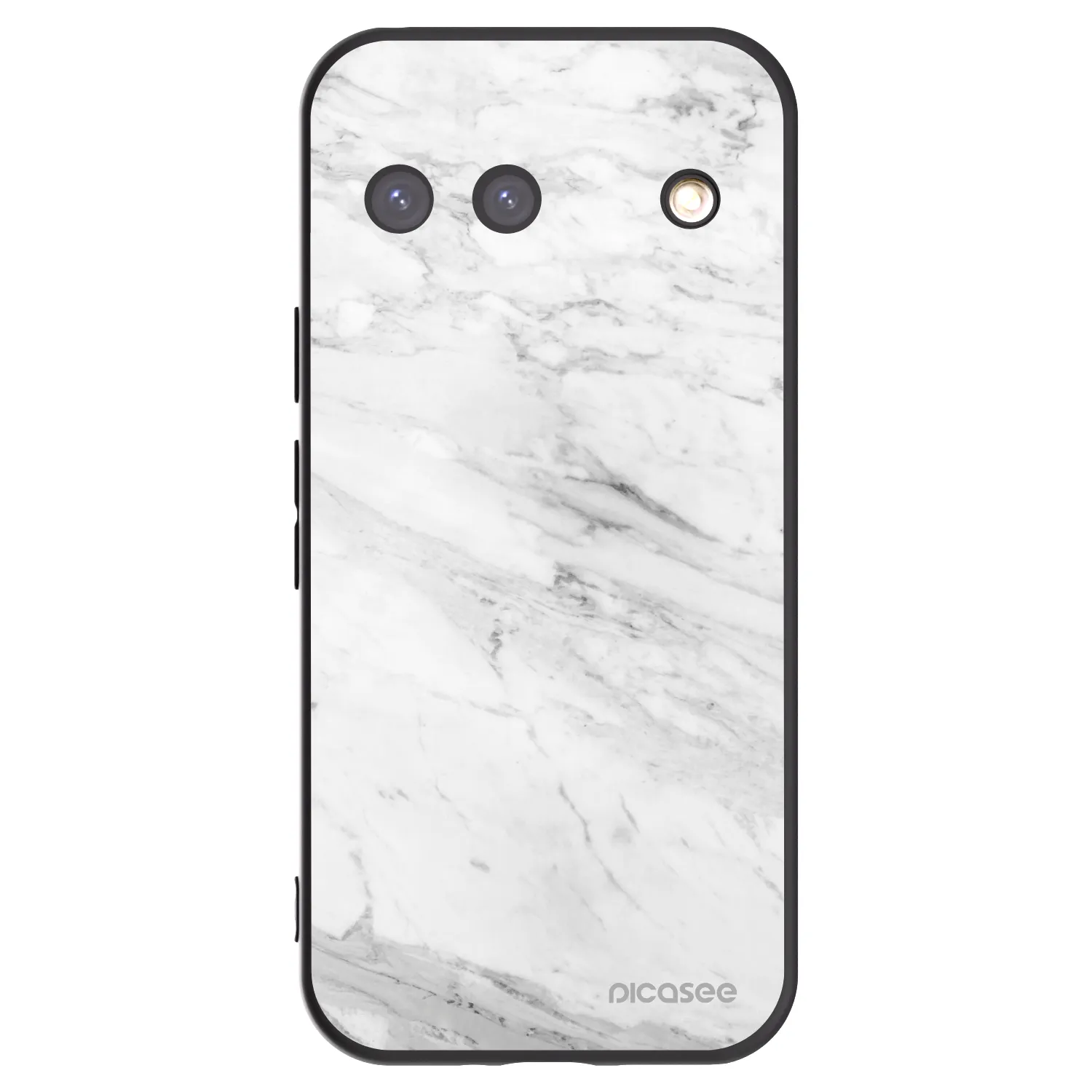 Picasee Μαύρη θήκη σιλικόνης για Google Pixel 9 - White marble