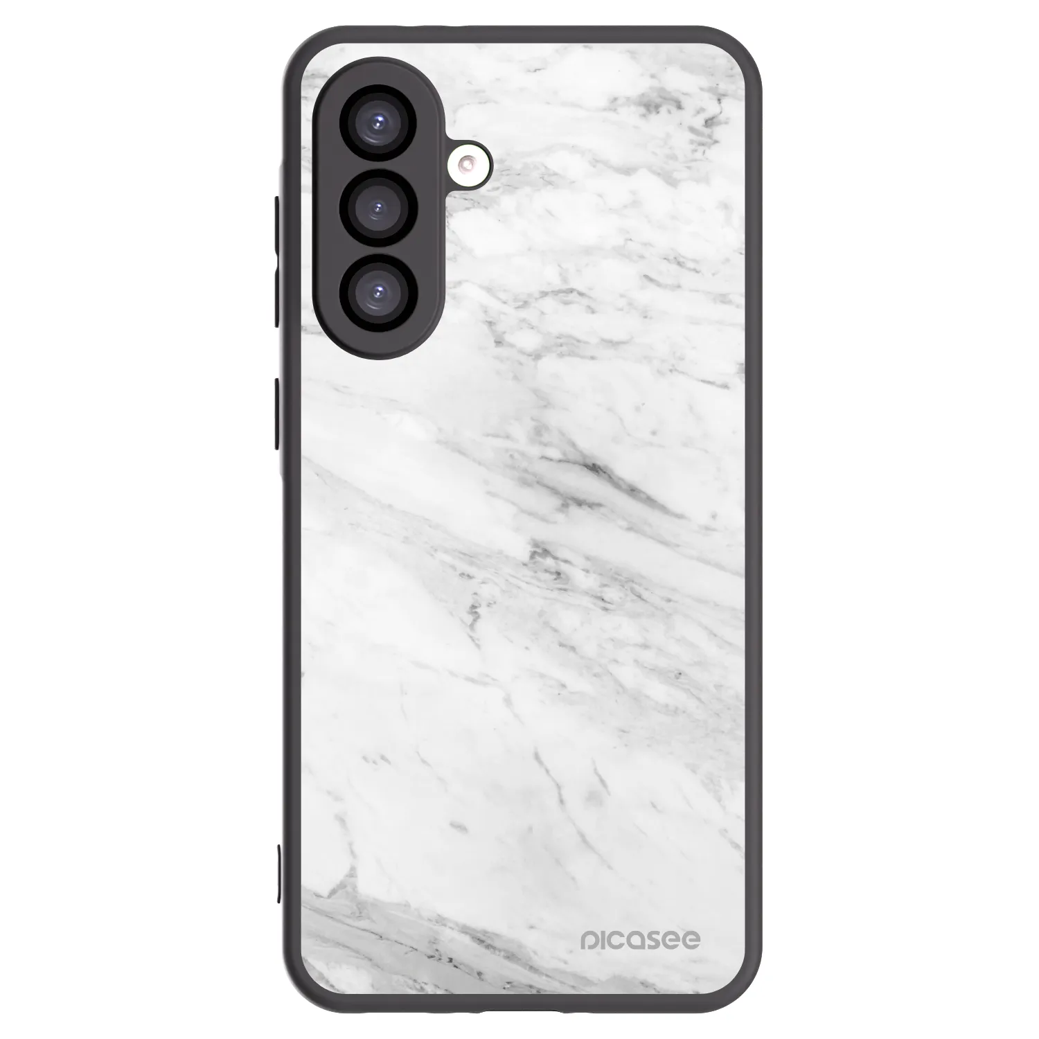 Picasee Μαύρη θήκη σιλικόνης για Samsung Galaxy A26 5G A266B - White marble