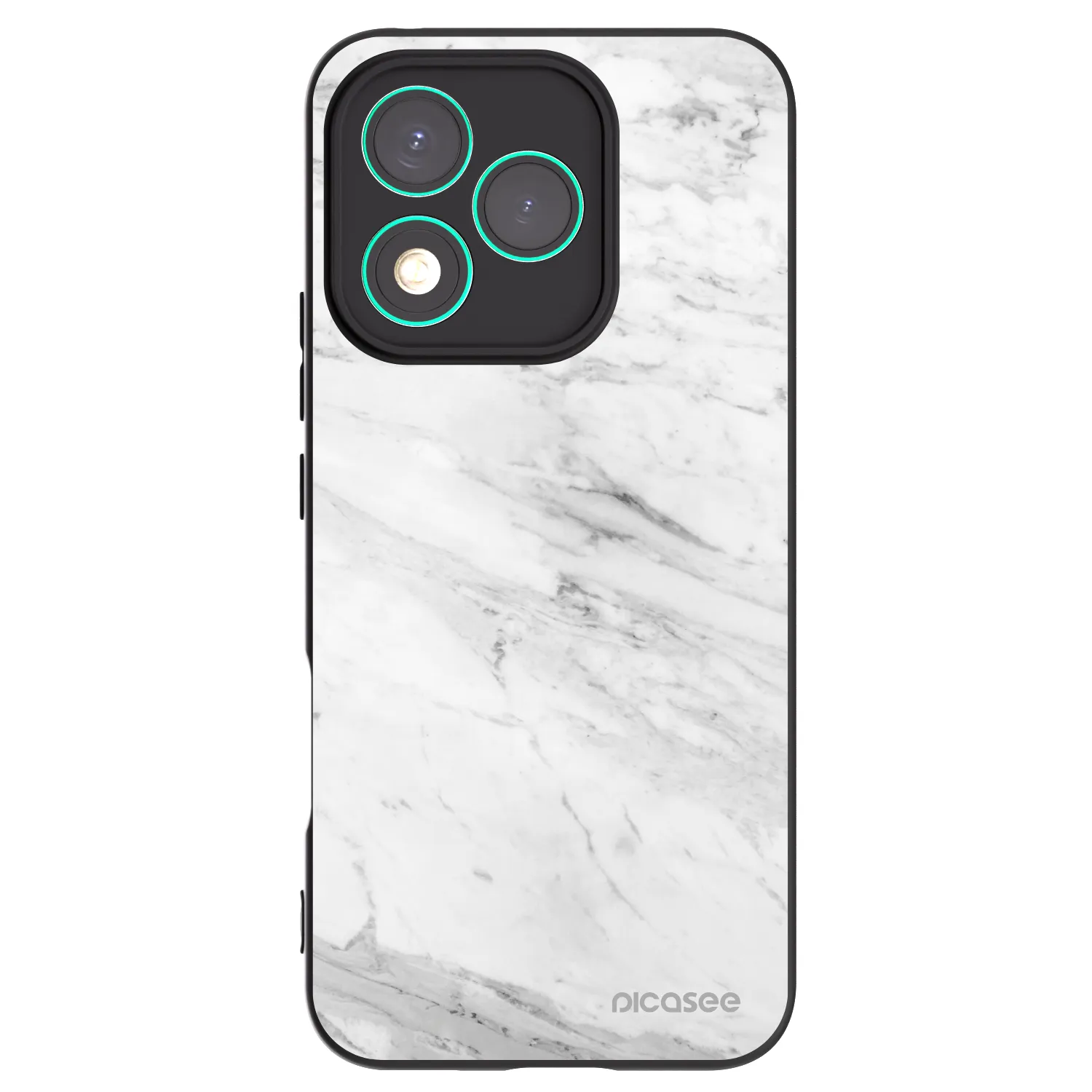 Picasee Μαύρη θήκη σιλικόνης για Honor 400 Lite 5G - White marble