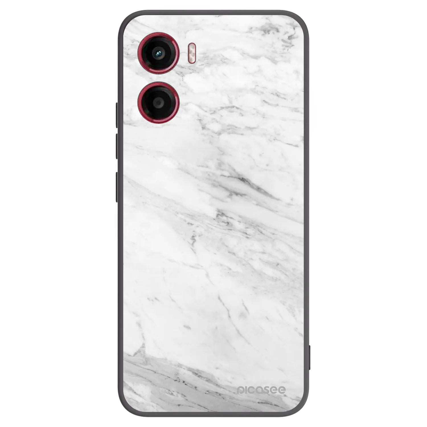 Picasee Μαύρη θήκη σιλικόνης για Motorola Moto G05 - White marble