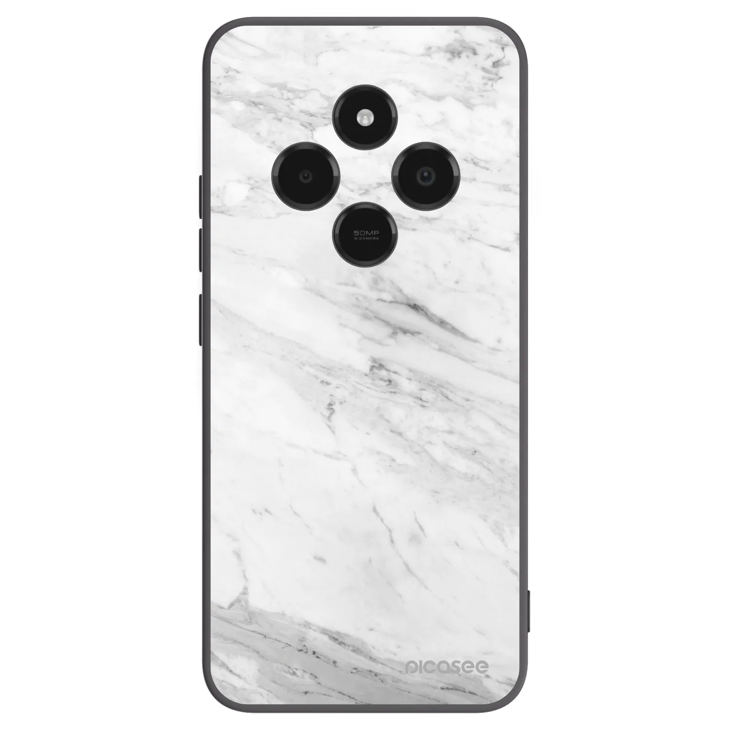 Picasee Μαύρη θήκη σιλικόνης για Xiaomi Poco C75 - White marble
