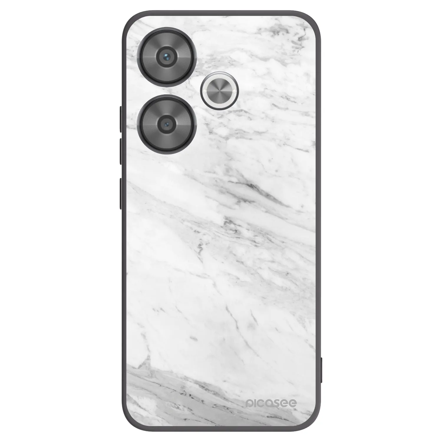 Picasee Μαύρη θήκη σιλικόνης για Xiaomi Poco F6 - White marble