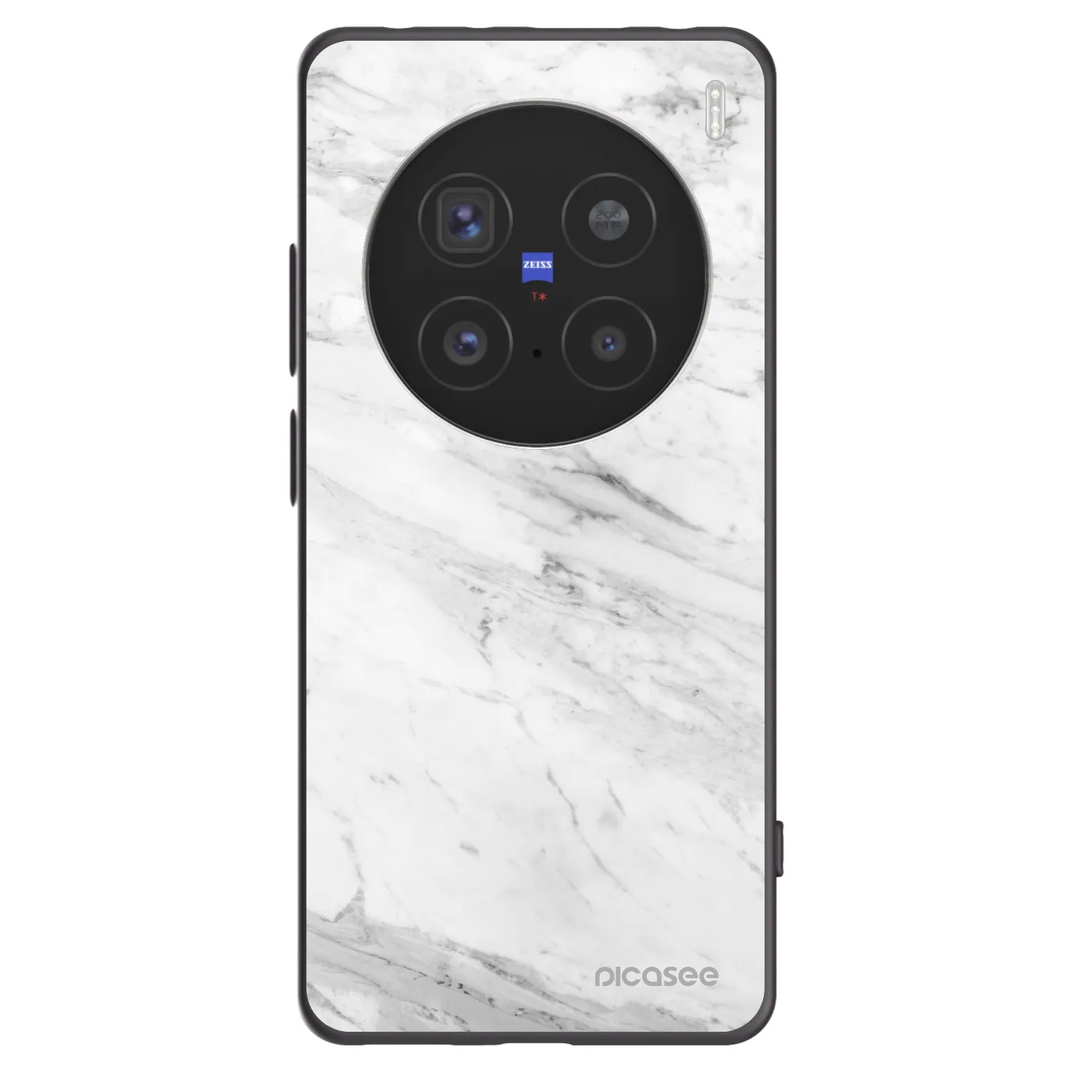 Picasee Μαύρη θήκη σιλικόνης για Vivo X200 Pro - White marble
